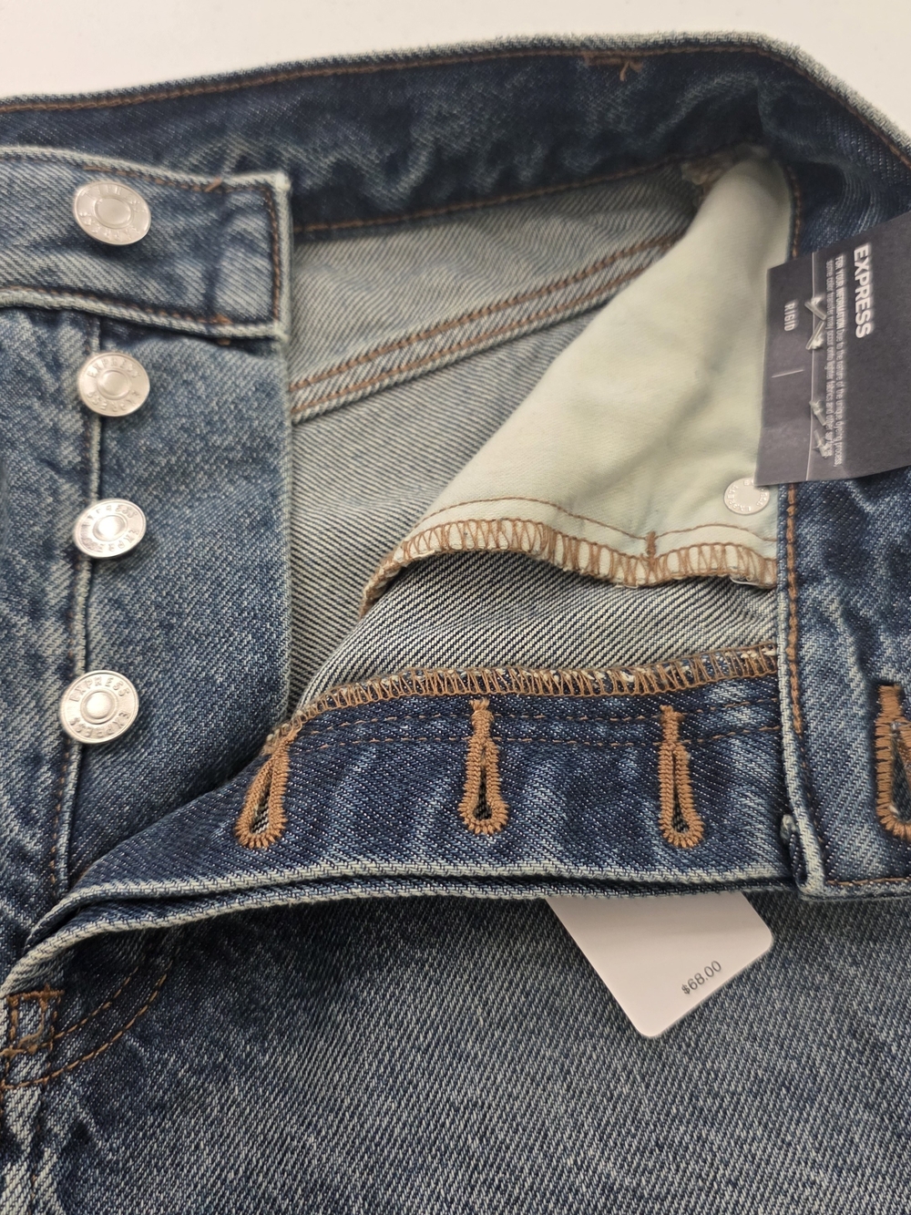 Express High-Rise Dark Blue Denim Women’s Shorts Size 4 - Picture 6 of 9